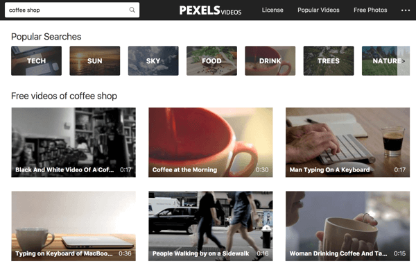 Pexels Videos מקל על חיפוש מילות מפתח לצילומי וידיאו.