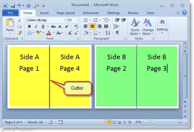 Micosoft Word 2010 תמונת מסך יצירת חוברת ב- Microsoft Word 2010 יכולה להיות מעט טריקית אך תרשים זה אמור לעזור