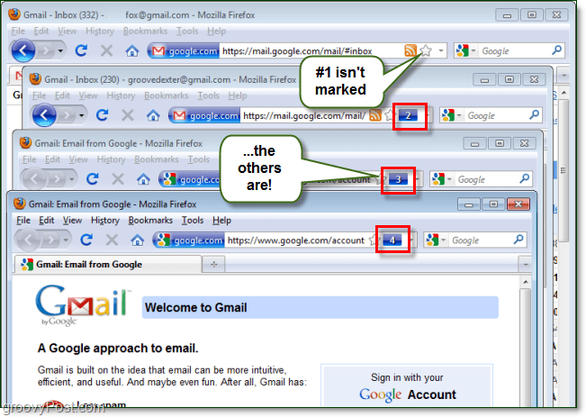 התחבר למספר חשבונות Gmail או אתרי אינטרנט באמצעות Firefox