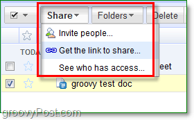 תפריט השיתוף וההזמנה של Google Docs מאפשר לך כמה אפשרויות שיתוף