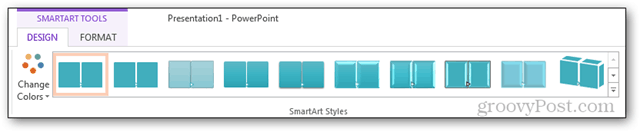 smartart חכם אמנות עיצוב כרטיסייה עיצוב smartart סגנון בחירה שפוע מראה הבלטה מבט מראה השתקפות