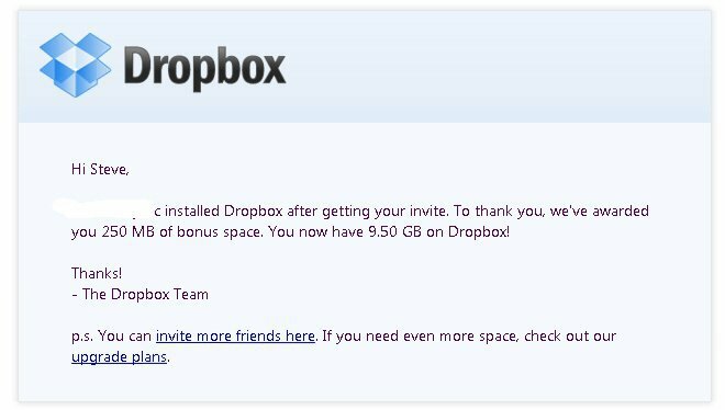עדכון: כיצד להשיג "10 Gigs" של אחסון Dropbox בחינם