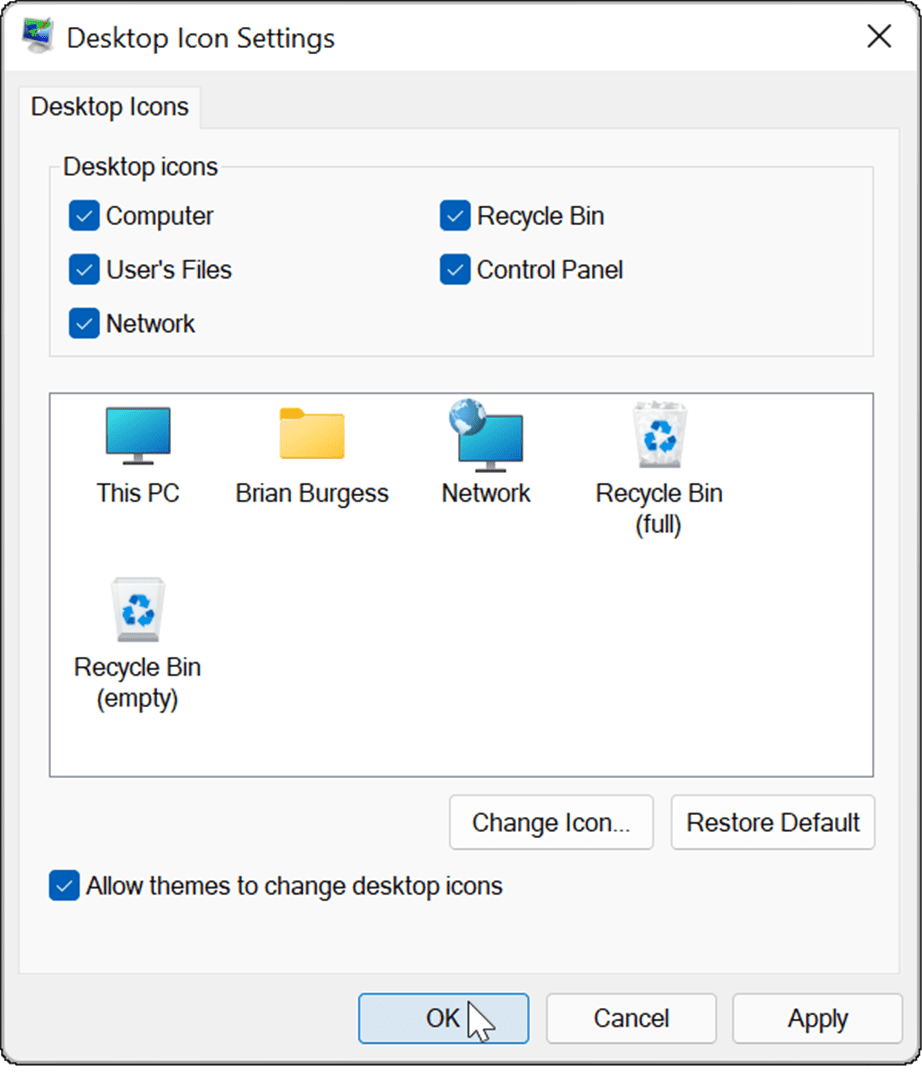 קבל בחזרה סמלי שולחן עבודה מדור קודם ב-Windows 11
