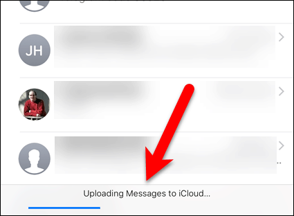 העלאת הודעות ל- iCloud ב- iOS