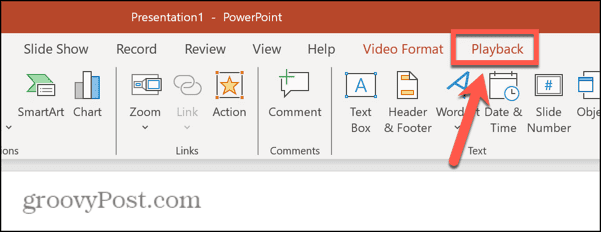 תפריט השמעה של powerpoint