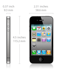 פרטי גודל iPhone 4