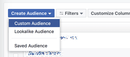 צור קהל מותאם אישית במנהל המודעות של פייסבוק.