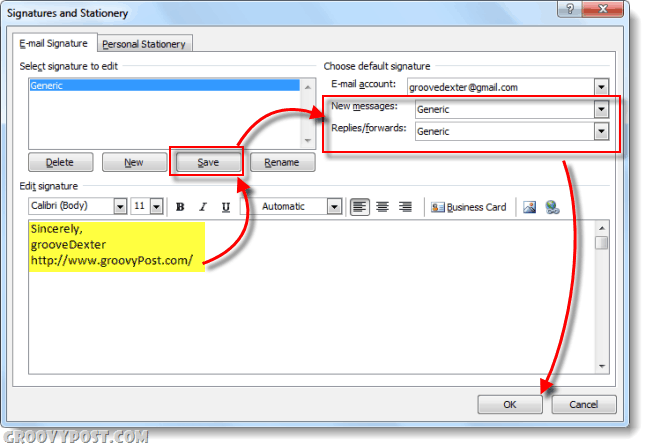 כיצד להוסיף את החתימה שלך לדוא"ל Outlook 2010