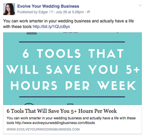 להתפתח פוסט עסקי החתונה שלך בפייסבוק