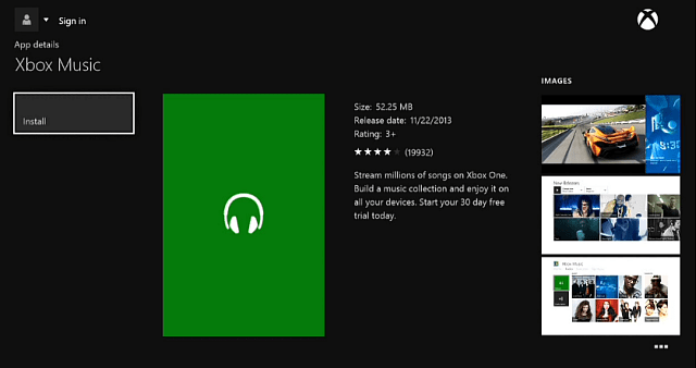 אפליקציית Xbox Music