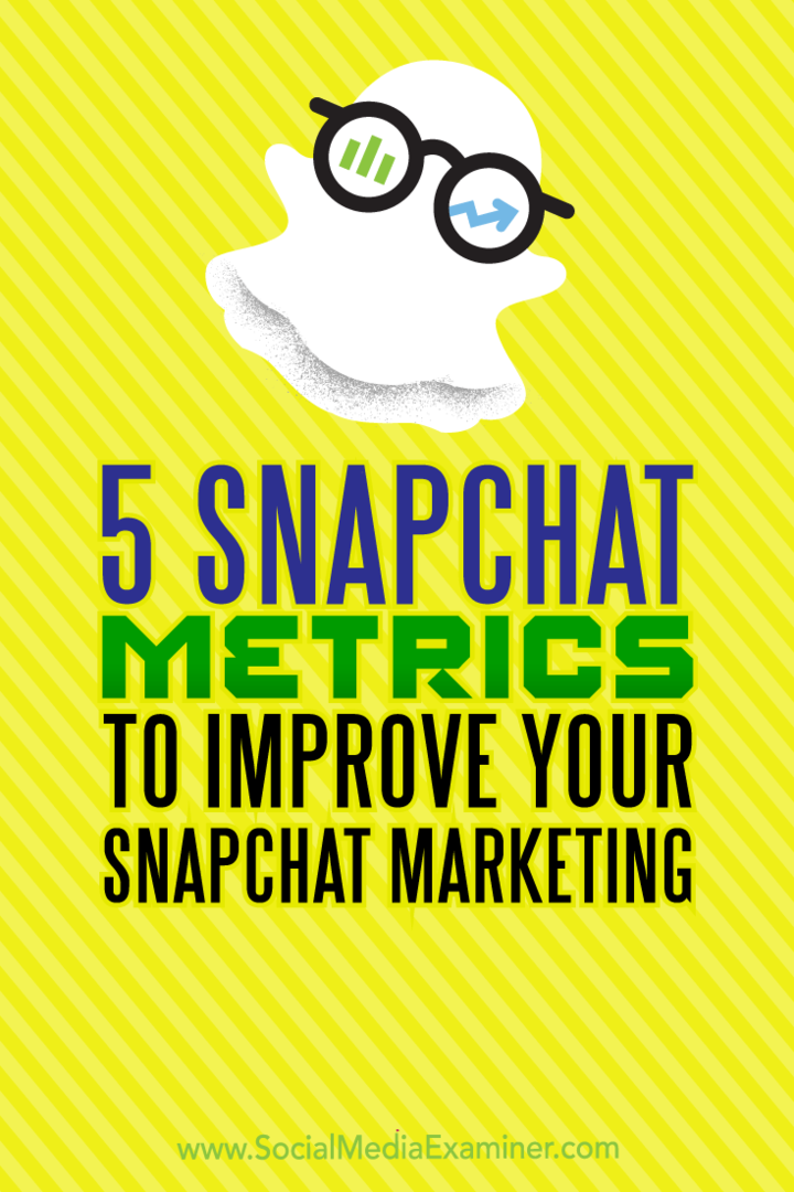 5 מדדי Snapchat לשיפור שיווק Snapchat שלך על ידי סווטה פאטל בבודק מדיה חברתית.