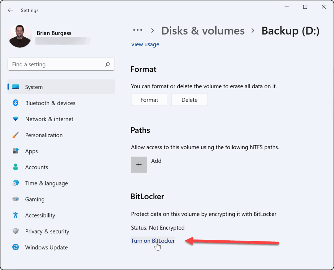 השתמש ב-Bitlocker כדי לעבור ל-Windows 11