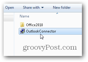 מחבר Hotmail של Outlook.com - הפעל מתקין outlookconnector.exe