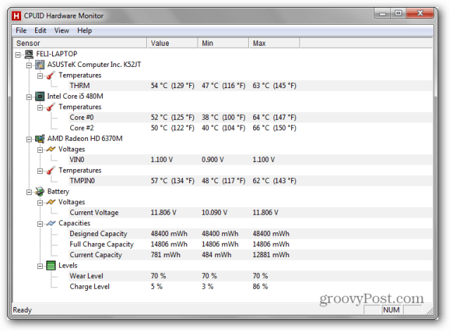 מחברת hwmonitor