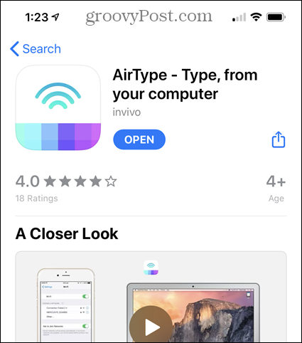 AirType בחנות האפליקציות