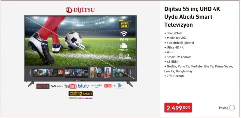 כיצד לקנות טלוויזיה חכמה של Dijitsu שנמכרת ב- BİM? תכונות טלוויזיה חכמות של דיז'יטסו