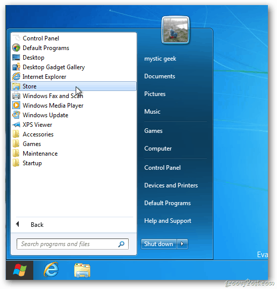 תפריט התחל Windows 8