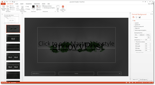תבנית של Office 2013 Create עשה עיצוב מותאם אישית POTX התאמה אישית של שקופיות הדרכה כיצד רקע