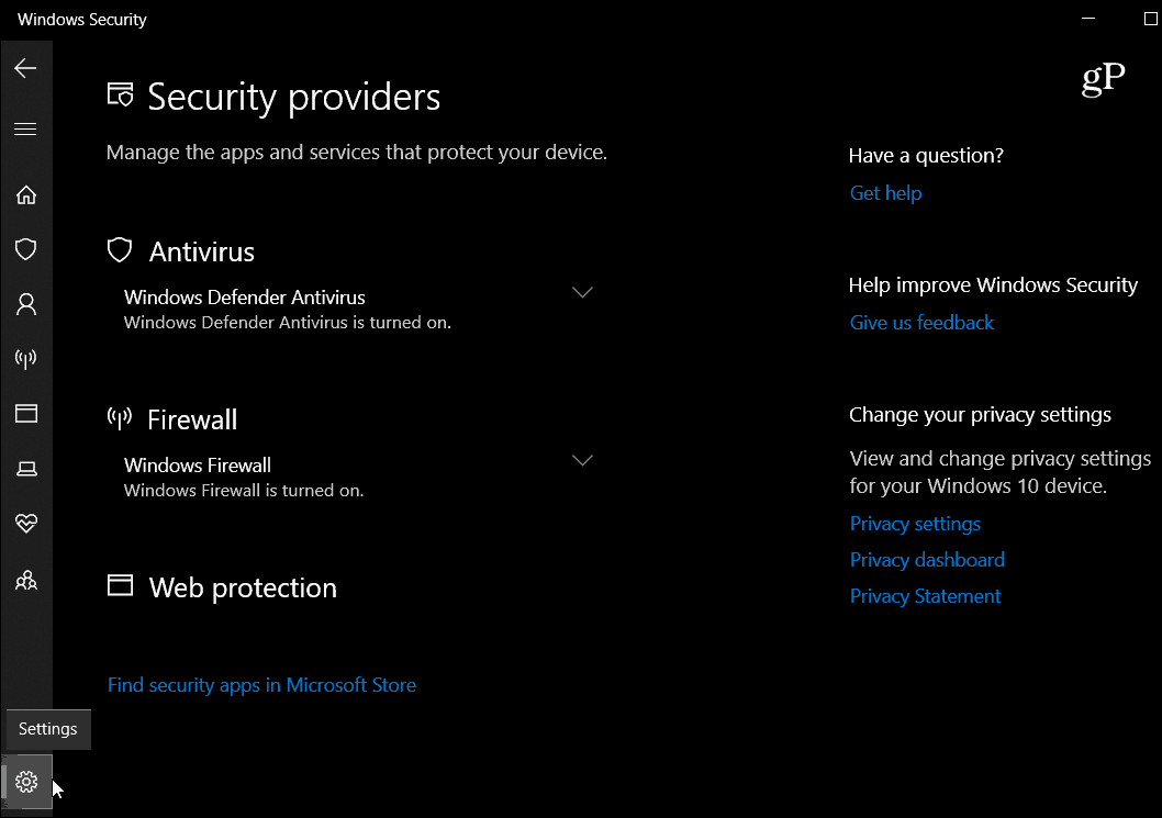 מה חדש ב- Windows 10 באוקטובר 2018 עדכון הגדרות אבטחה