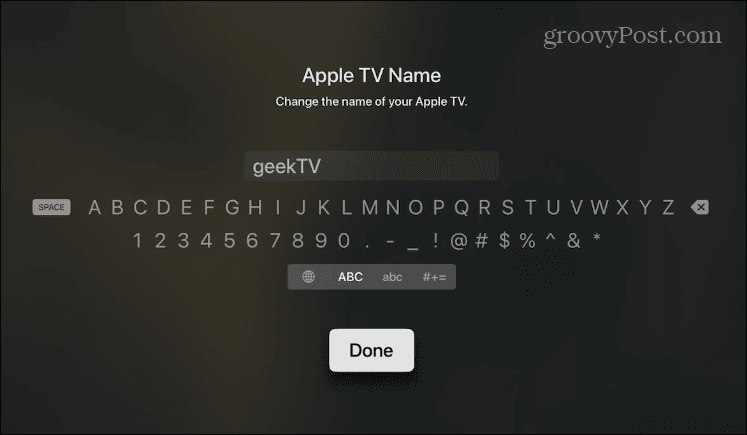 שנה את השם של Apple TV שלך