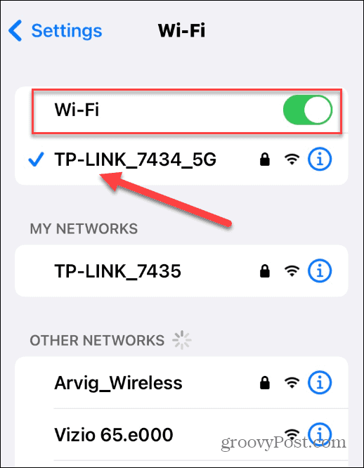 התחבר לאייפון Wi-Fi
