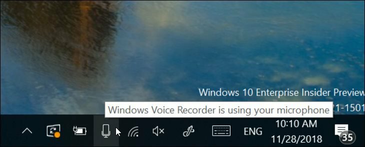 הודעה על מיקרופון חדש של Windows 10 19H1