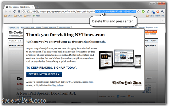 כיצד לעקוף את ה- New York Times Paywall ולקרוא מאמרים של NYTimes.com בחינם