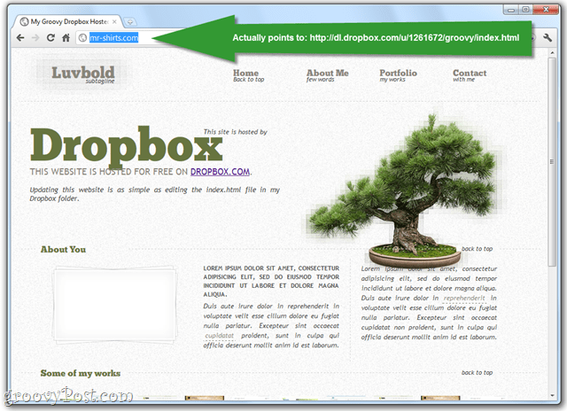 לפרסם דפי אינטרנט באמצעות התיקיה הציבורית של Dropbox