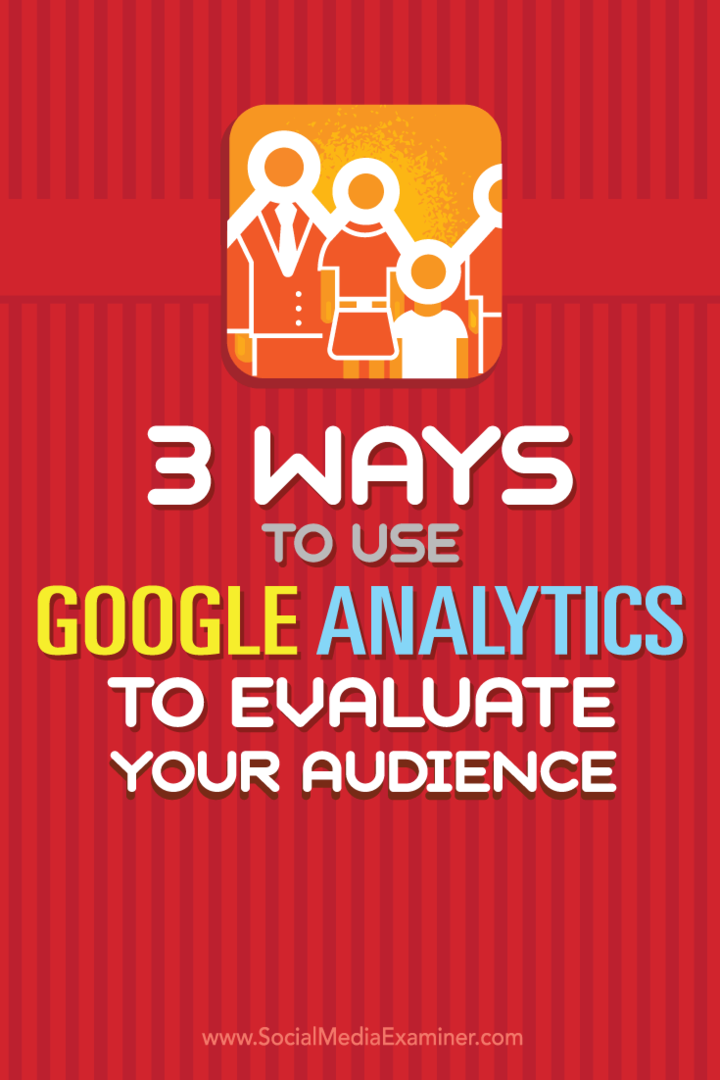 טיפים לשלוש דרכים להעריך את הקהל ואת הטקטיקות שלך באמצעות Google Analytics.
