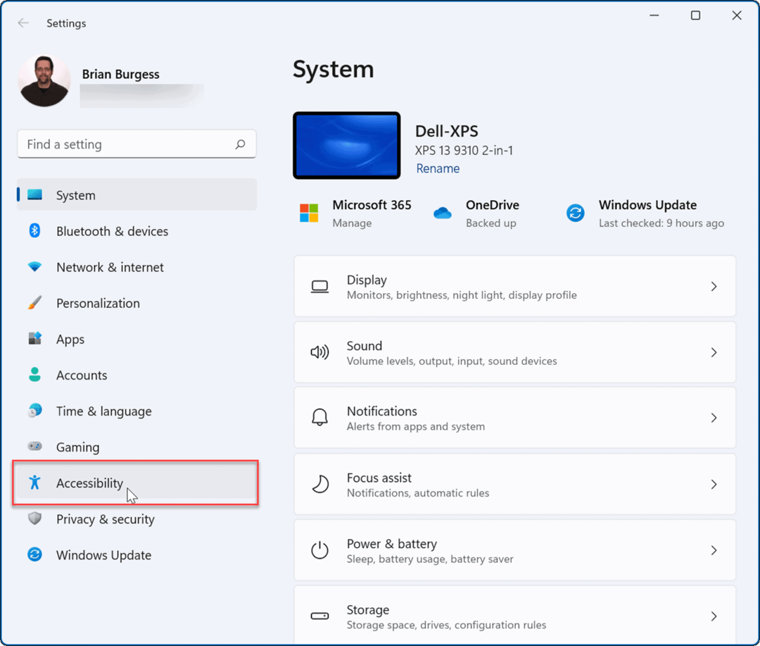 Windows 11 הגדרות נגישות