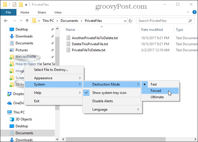 כלי למחיקה מאובטח של Freeraser עבור Windows