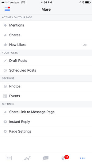 העתק את קישור ההודעות באפליקציית דפי הפייסבוק