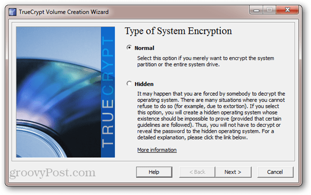 TrueCrypt: סוג הצפנת המערכת