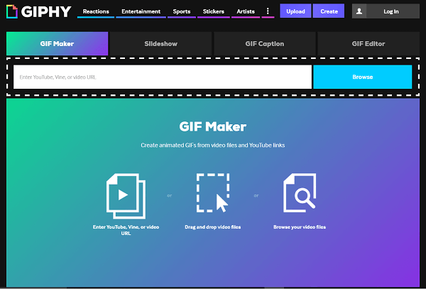 חפש או צור קובצי GIF משלך עם Giphy.