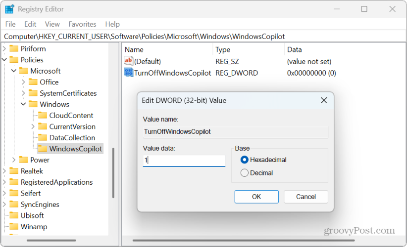 turnoffwindowscopilot ערך