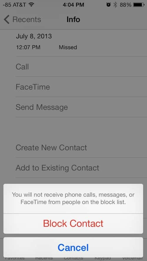 Apple iOS 7 מוסיף את היכולת לחסום שיחות וטקסטים לא רצויים