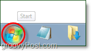 לחץ על תפריט התחל של Windows 7