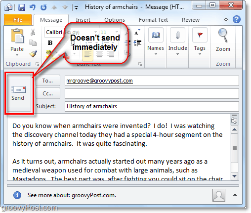 שליחת דוא"ל ב- Outlook 2010 אין פירושה שהיא מועברת מייד