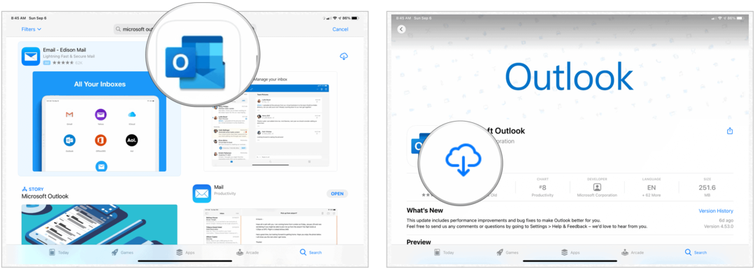 התקן את Microsoft Outlook ב- iPad