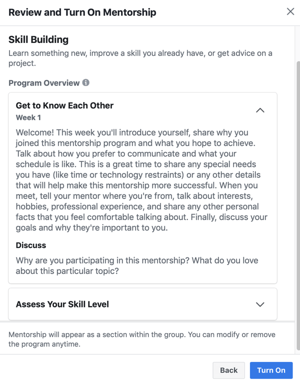 כיצד לשפר את קהילת קבוצות הפייסבוק שלך, אפשרות לסקור ולהפעיל את תוכנית החונכות שלך בקבוצת פייסבוק