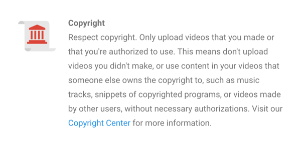 מדיניות זכויות היוצרים של YouTube נאמרת בבירור.