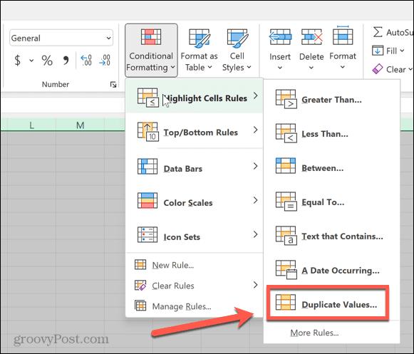 ערכים כפולים של Excel