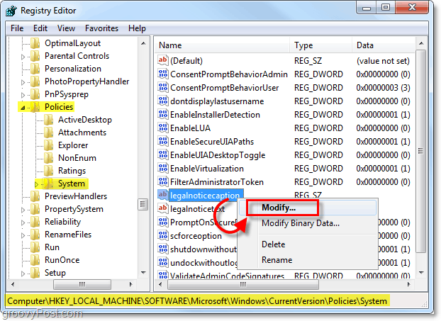 כיצד ליצור הודעת הפעלה ב- Windows 7