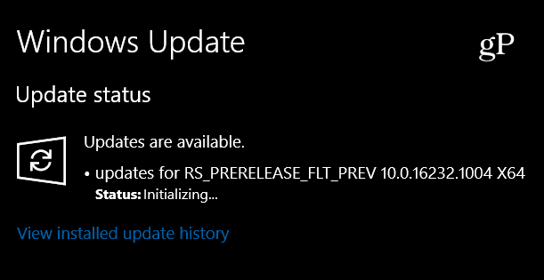 Windows 10 Insider Preview Build 16232.1004 שוחרר, רק עדכון קל