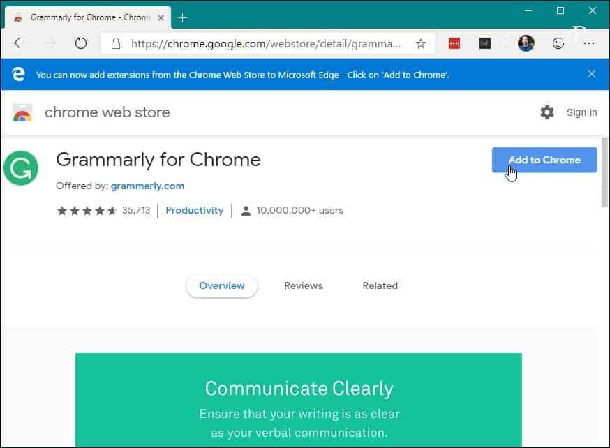 5 התקן את הרחבת Chrome Edge של חנות האינטרנט של Chrome