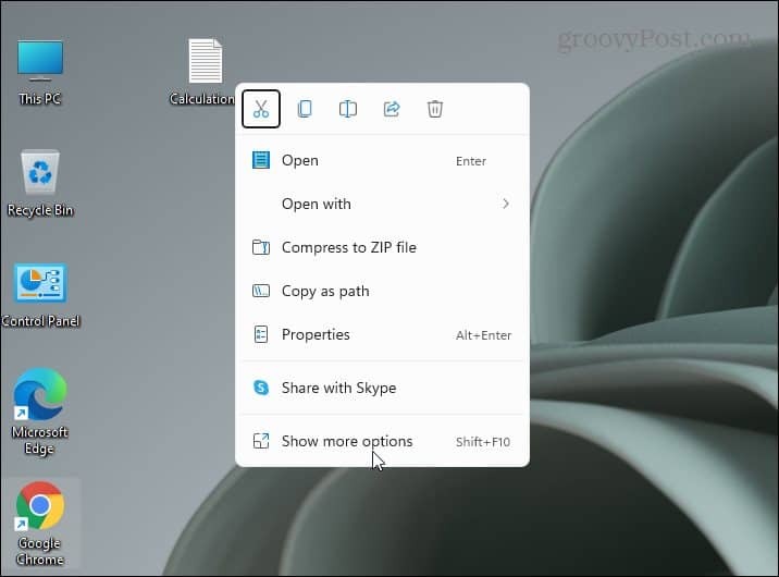 תפריט הקשר חדש Windows 11