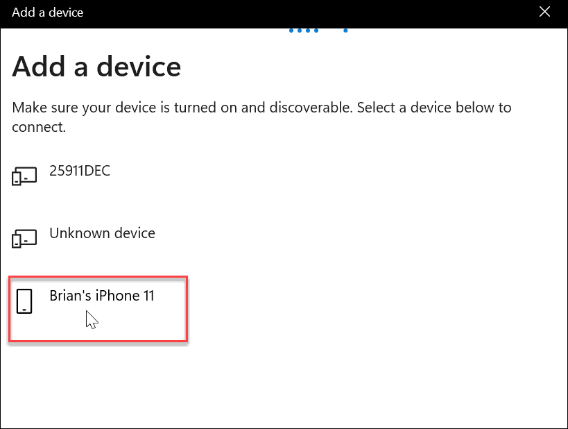 בחר ב-iPhone Bluetooth השתמש בנעילה דינמית ב-Windows 11