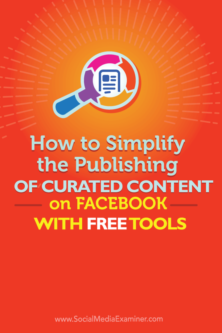 כיצד לפשט את פרסום התוכן באוצרות בפייסבוק בעזרת כלים בחינם: בוחן מדיה חברתית