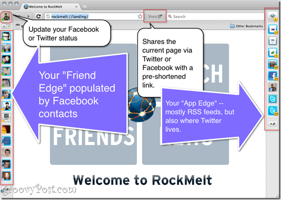 סקירת RockMelt - דפדפן האינטרנט של המדיה החברתית
