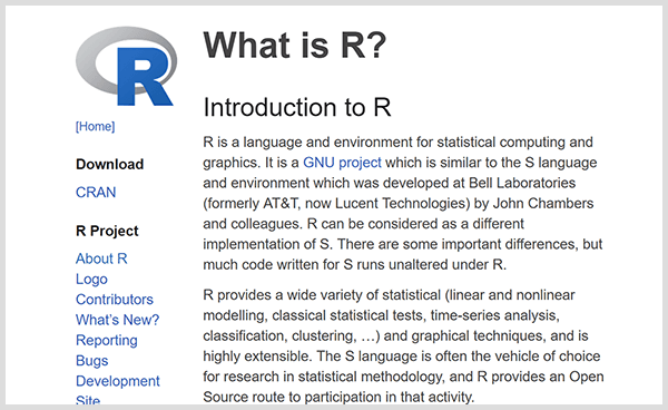 בנה כלי ניתוח חיזוי משלך בעזרת שפת התכנות R. צילום מסך של דף האינטרנט מבוא. 